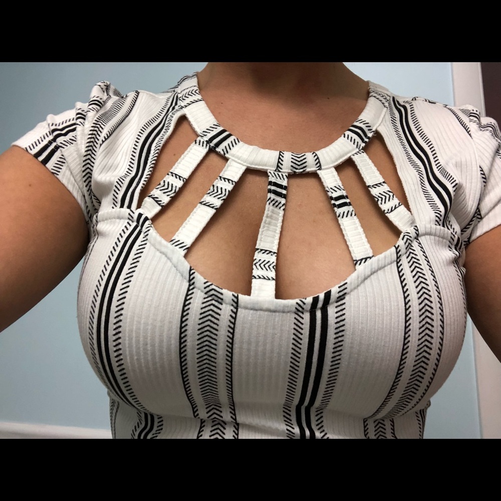 Black/white striped tee (women’s)